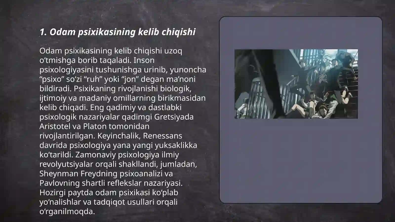 Ong tuzilmasi toʻgʻrisida tushuncha.Odam psixikasining paydo boʻlishi va taraqqiyoti 3