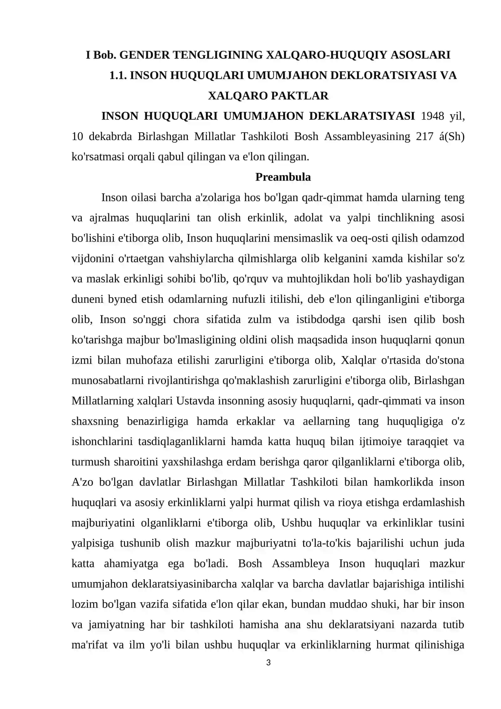 Xalqaro hujjatlarda gender tengligini ta'minlashning ijtimoiy-huquqiy asoslari 3
