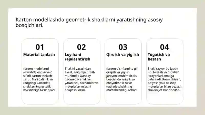 Kartondan geometrik shakllarni yasash 3