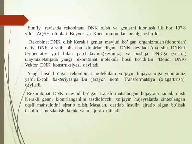 BIOLOGIYA TA’LIM YO’NALISHI-KURS-GURUHTALABASININGGENOMIKA FANIDAN TAYYORLAGAN TAQDIMOTI 3
