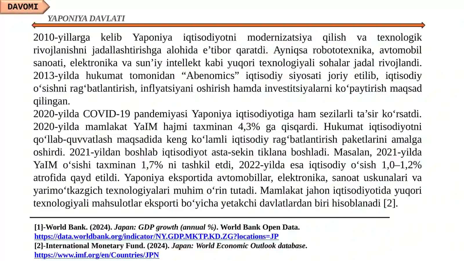 Yaponiya iqtisodiyoti va emperik tahlili (OLS model) 3