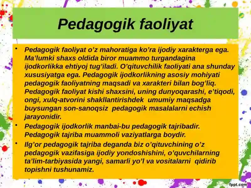 Pedagogik ma’lumotlarni ajratish va o'rgatish 3