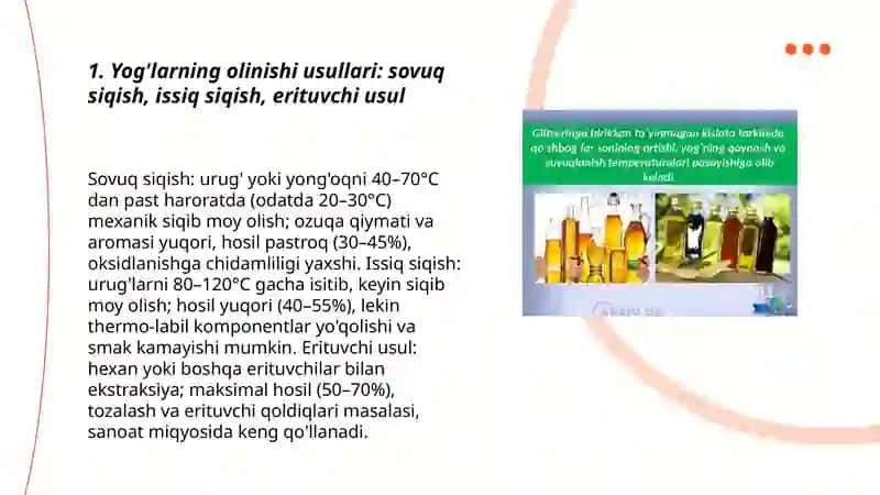 O'simlik moylarini tarkibi,xossalari va ahamiyati 3
