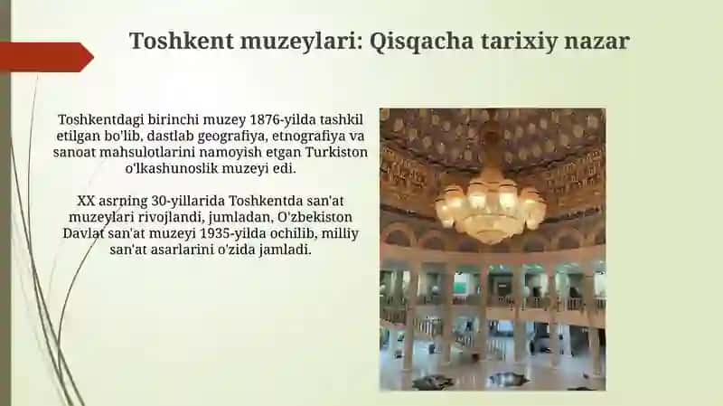 8.Toshkent shahrida joylashgan muzeylar Respublika yoshlar nigohida 3
