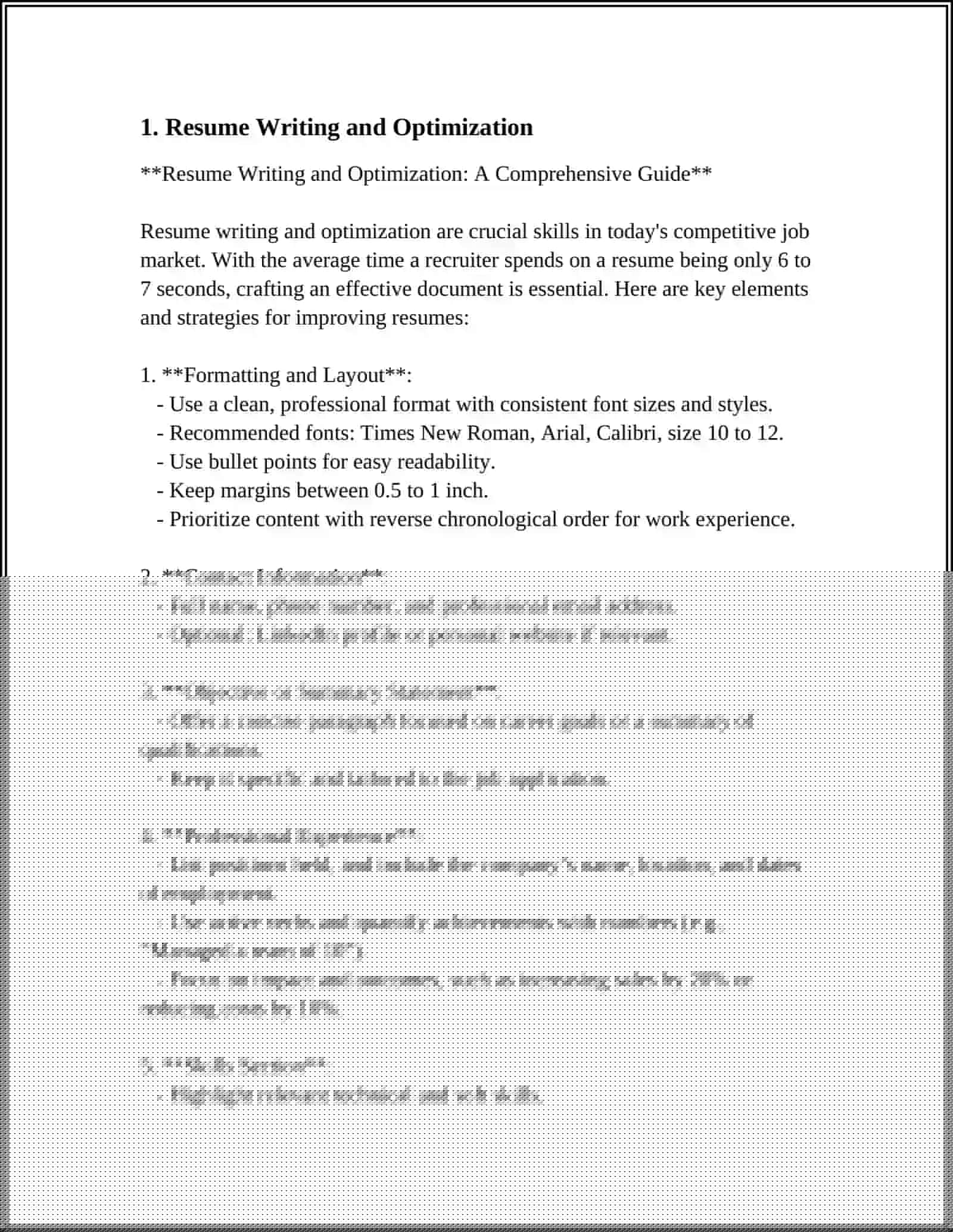 Resume Writing and Optimization: A Comprehensive Guide 3