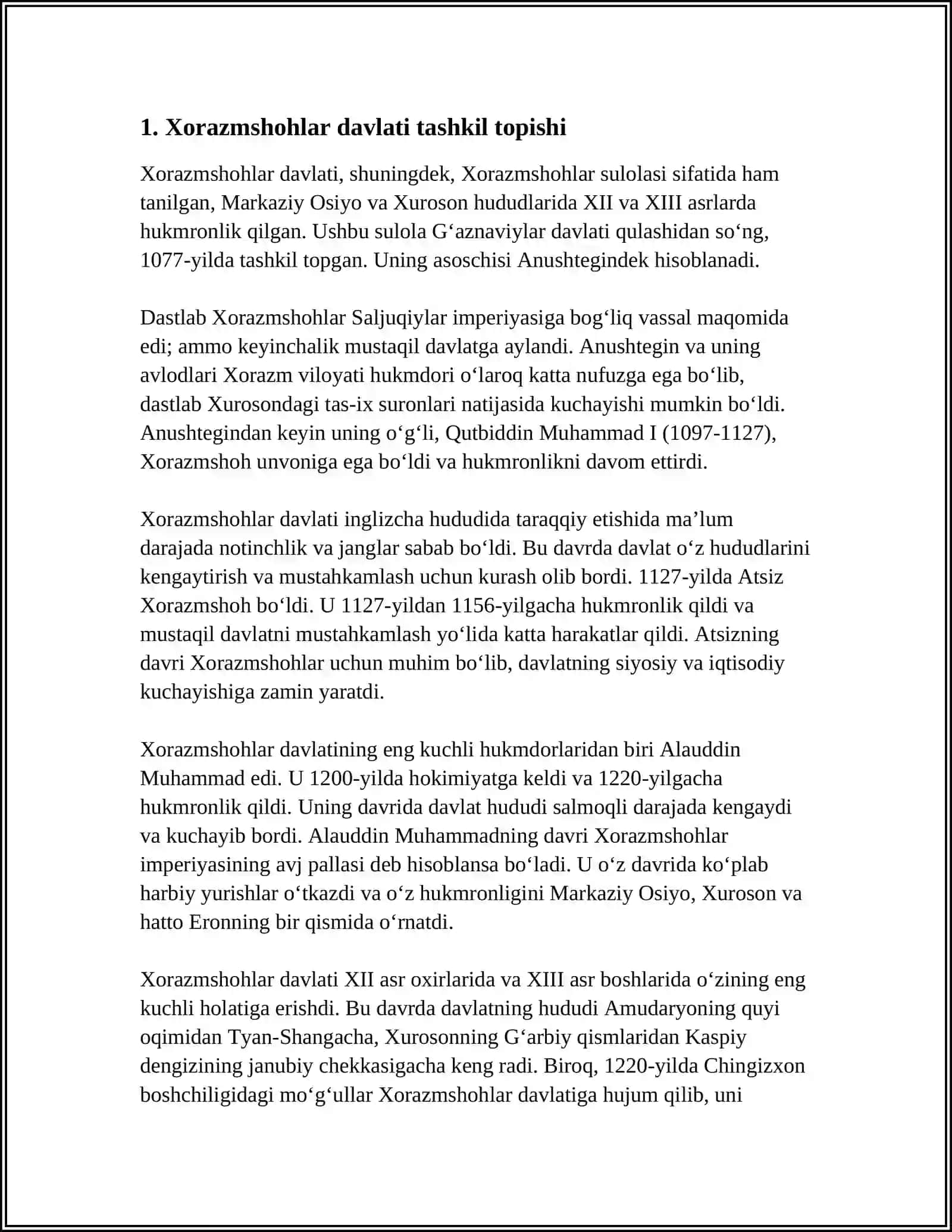 XORAZMSHOHLAR DAVRI TARIXIY GEOGRAFIYASI 3
