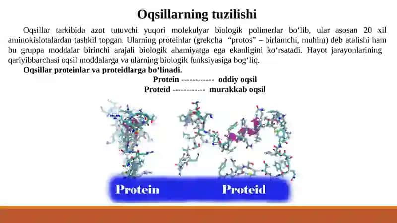 Oqsillarning Fizika va Kimyoviy Xususiyatlari 3