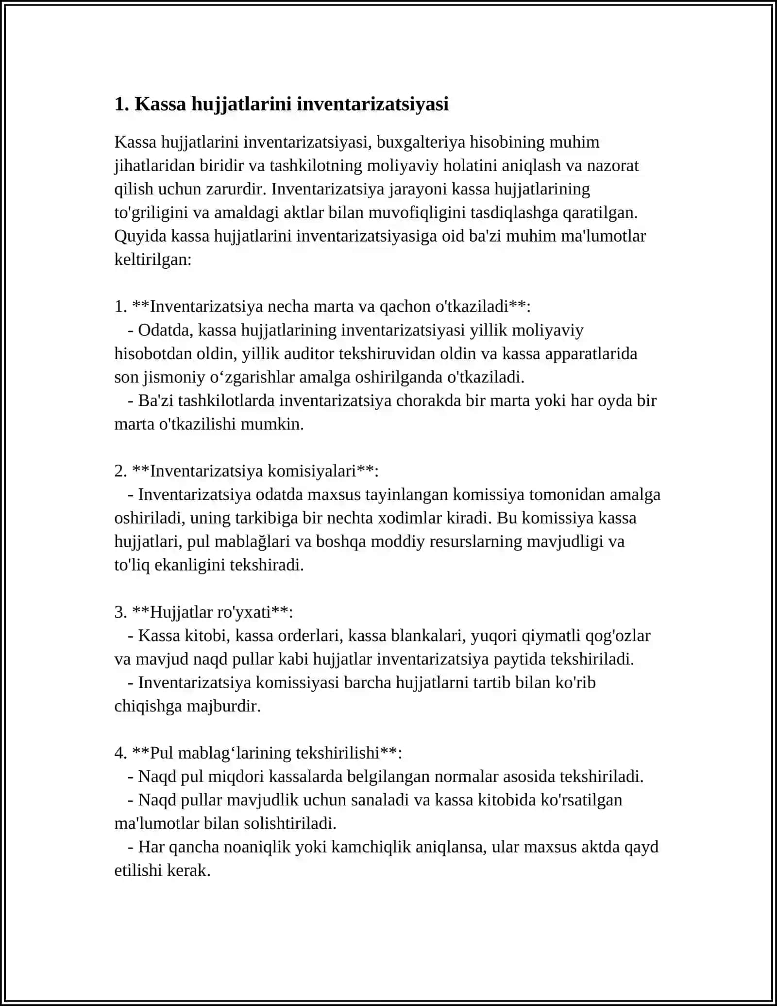 Kassa va Kassa muammosi Auditi 3