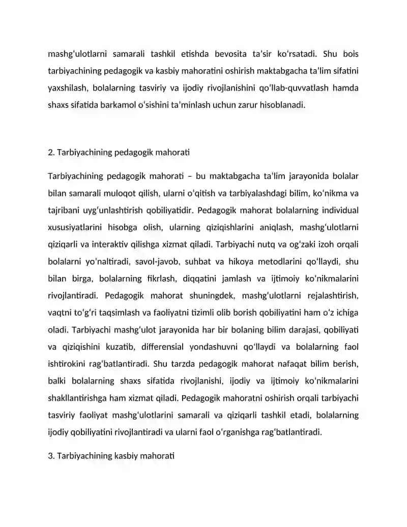Tarbiyachining tasviriy faoliyat mashg‘ulotlaridagi pedagogik va kasbiy mahorati 3