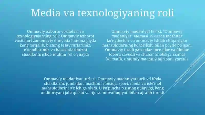 Ommaviy Madaniyatning Shakllanish Tarixi Va Turlari 3