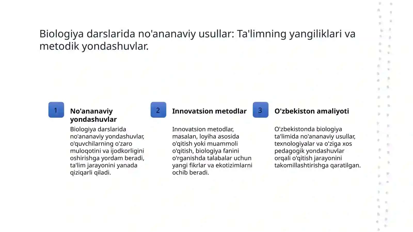 Biologiya darslarida no'ananaviy usullar 3