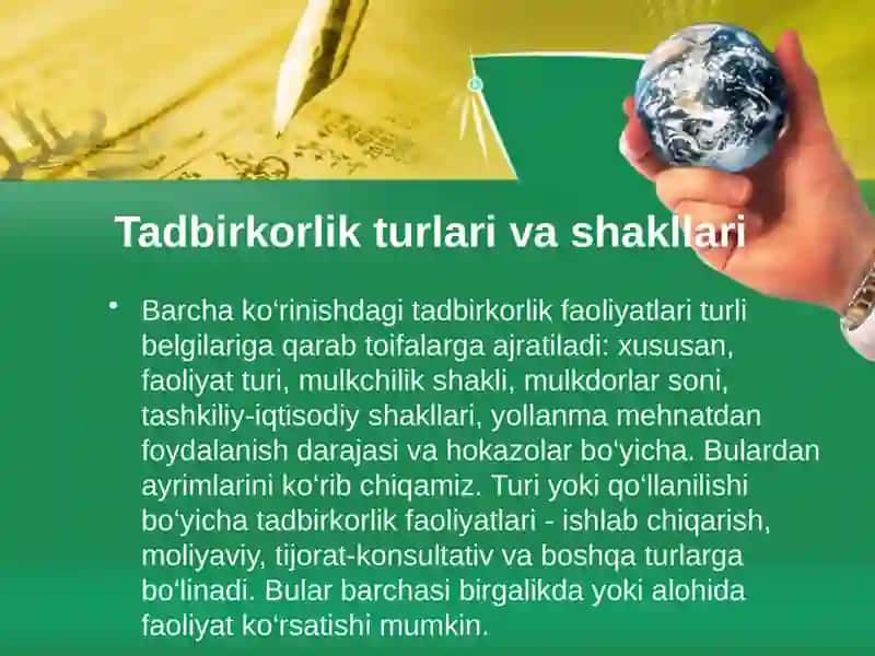 Tadbirkorlik shakllari va tadbirkorlik faoliyati 3