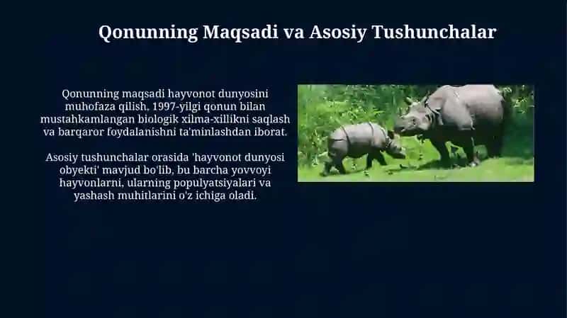 O'zbekiston Respublikasi hayvonot dunyosini muhofaza qilish to'g'risidagi qonun 3