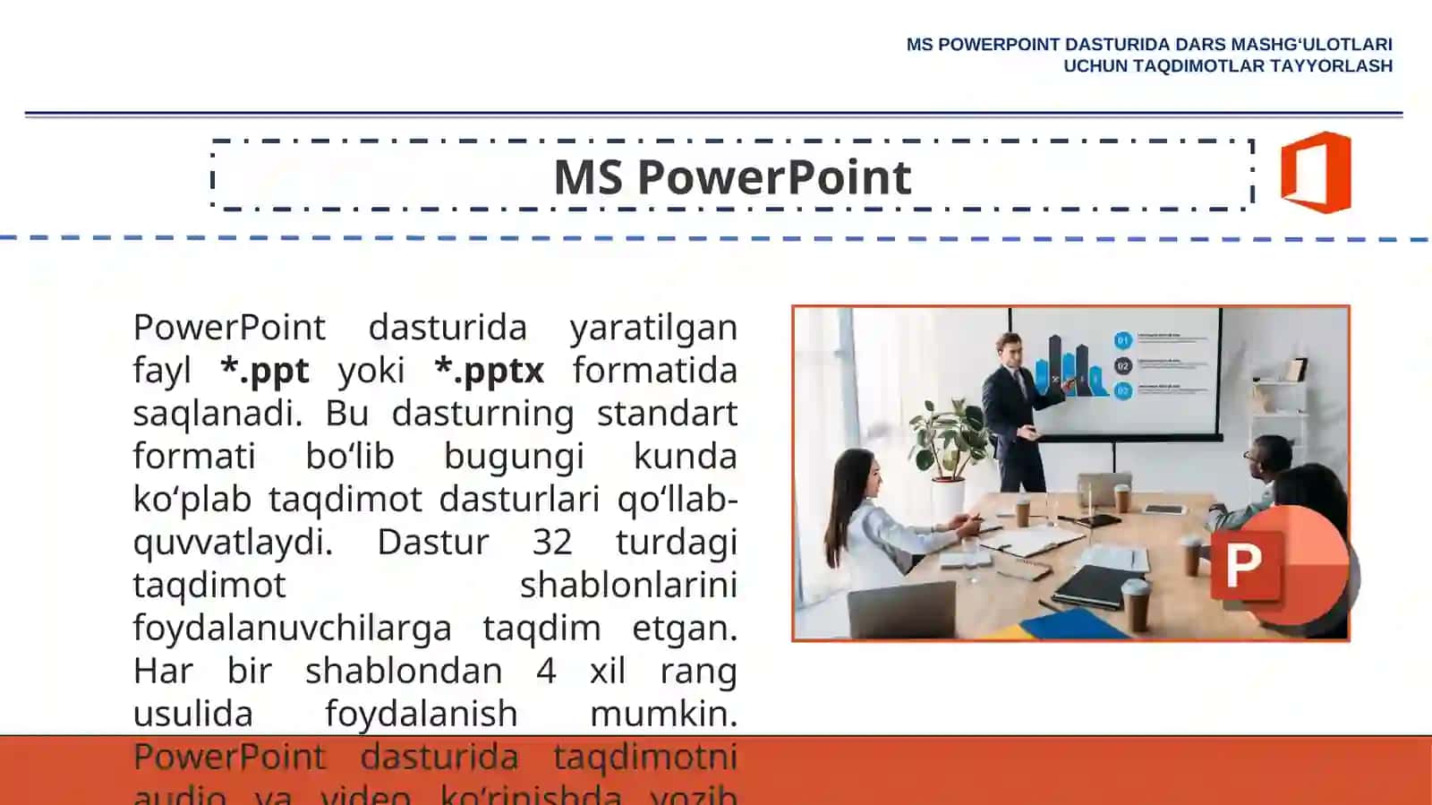 MS POWERPOINT DASTURIDA DARS MASHG‘ULOTLARI UCHUN TAQDIMOTLAR TAYYORLASH 3