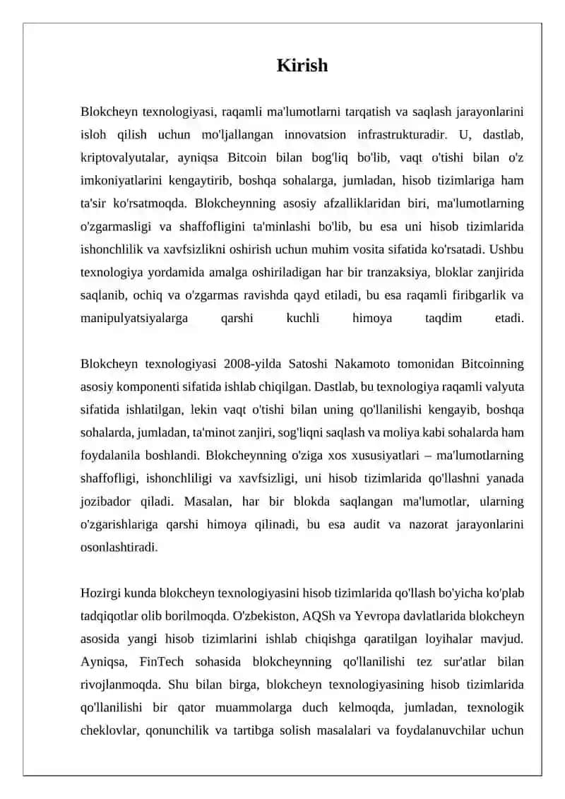 Blokcheyn texnologiyasi va uning hisob tizimdagi ahamiyati 3