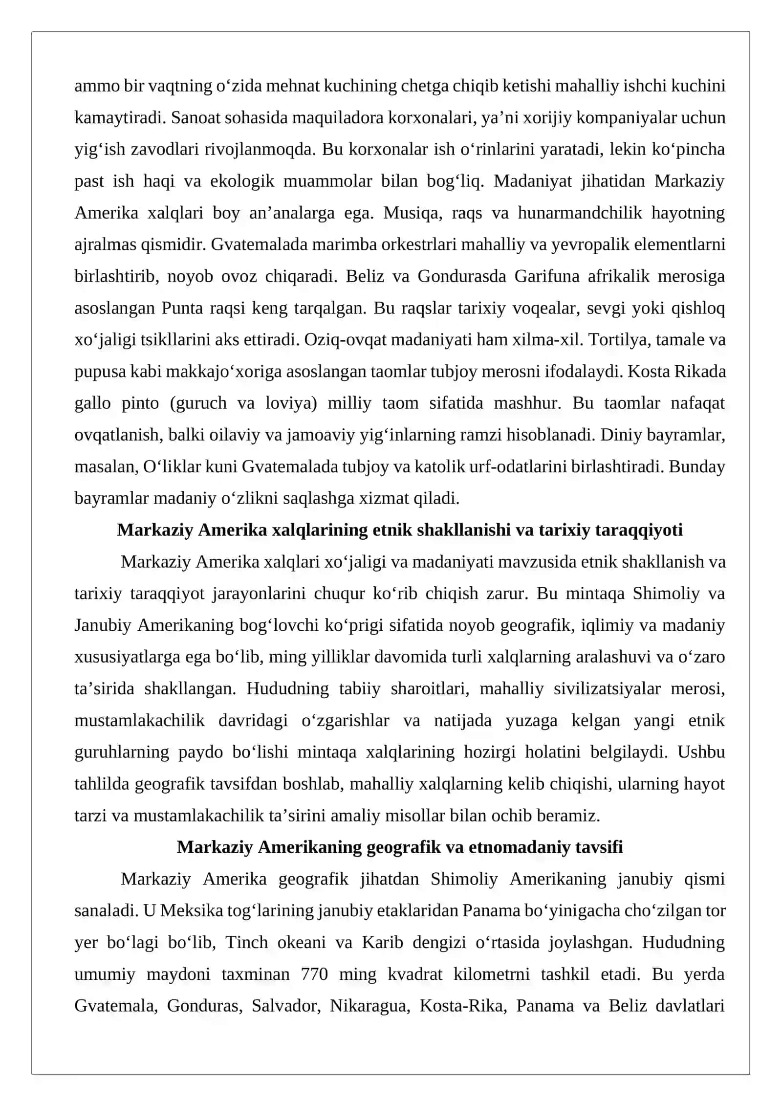 Markaziy Amerika xalqlari xoʻjaligi va madaniyati 3