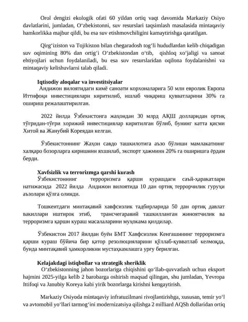 Oʻzbekiston va jahon hamjamiyati 3
