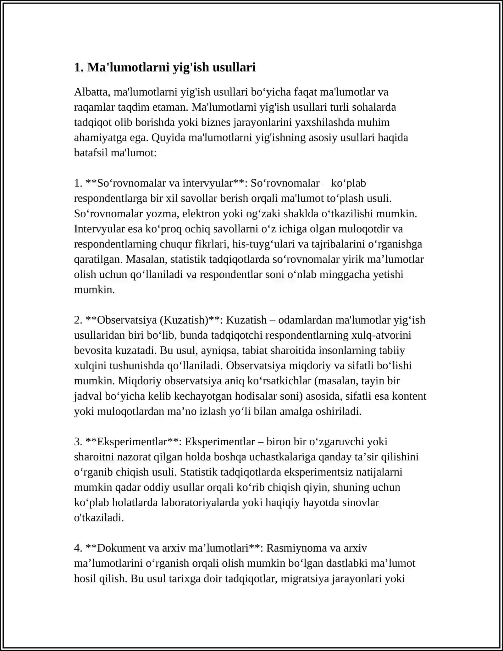 MA’LUMOTLARNI TAHLIL QILISH USULLARI VA VOSITALARI 3