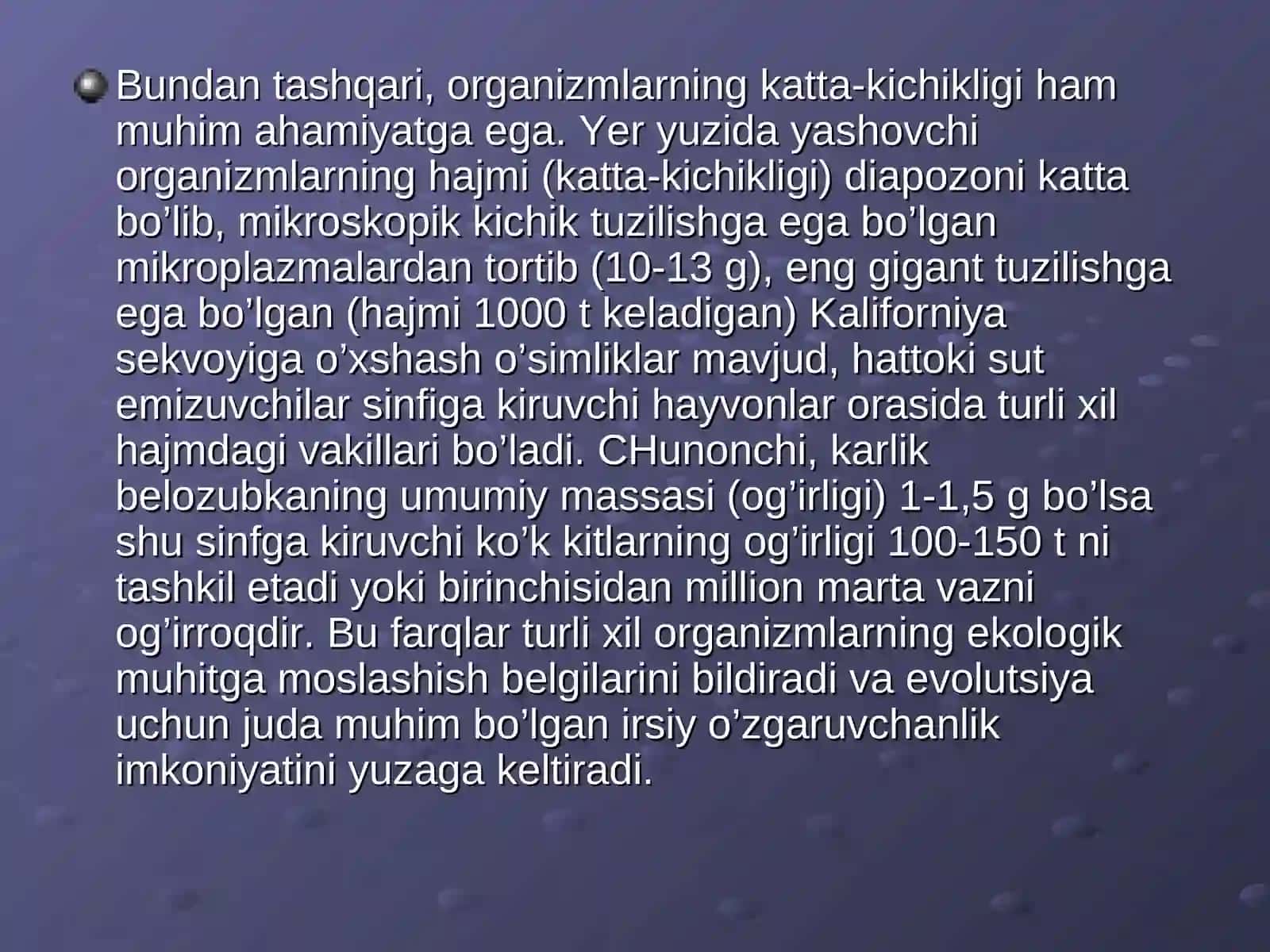 POPULYATSIYALARNING UMUMIY TASNIFI 3