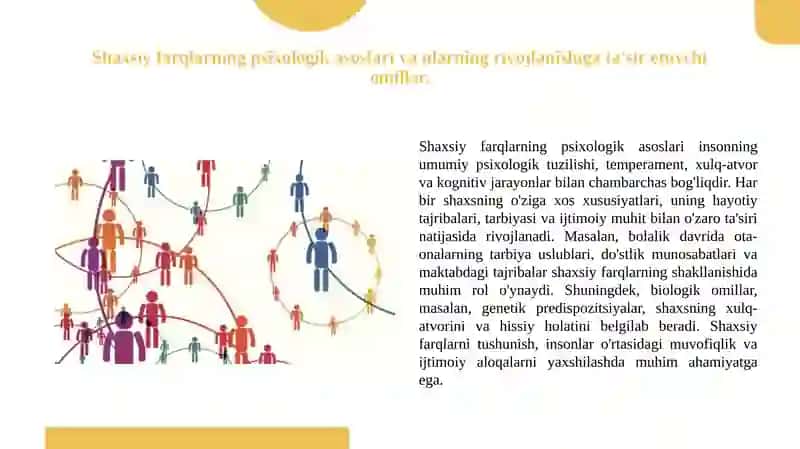 Shaxsning indivudallik farqlari. 3