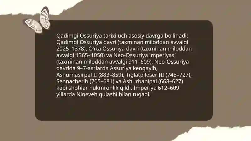 Qadimgi Ossuriya tarixi va davrlari 3