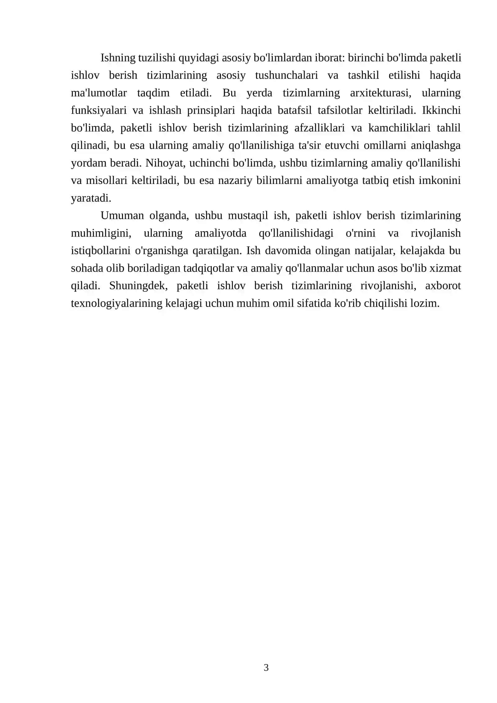 Paketli ishlov berish tizimlari va ularning xususiyatlari 3