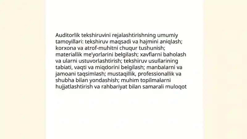 Auditorlik tekshiruvini rejalashtirish 3