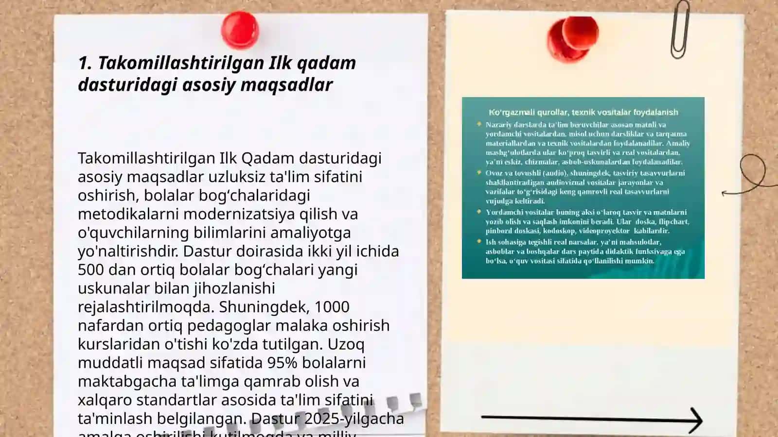 Takomillashtirilgan Ilk qadam davlat o'quv dasturi bo'yicha didaktik materiallardan foydalanish 3