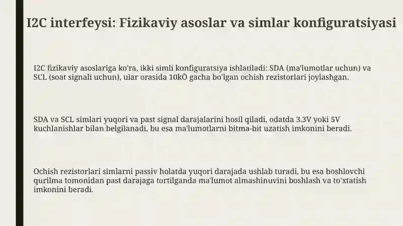 I2C interfeysi: Fizikaviy asoslar va simlar konfiguratsiyasi 3