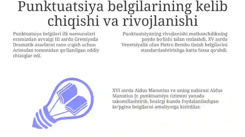 O‘zbek tilida tinish belgilari o‘rganilishi va qo‘llanishi xronologik jadval tayyorlash 3