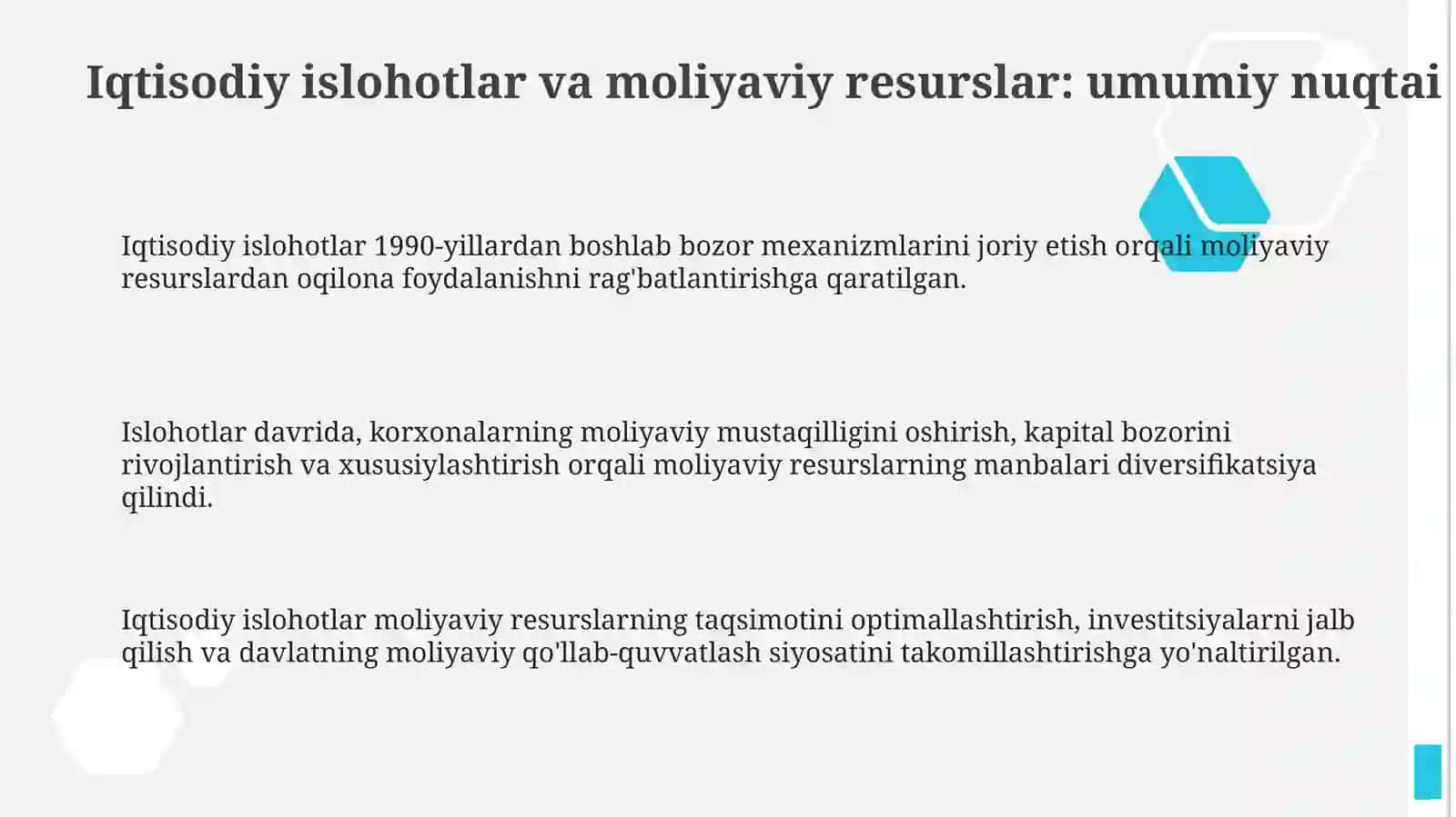 Iqtisodiy islohotlar davrida iqtisodiy sub'ektlarning moliyaviy resurslari va kapitali 3