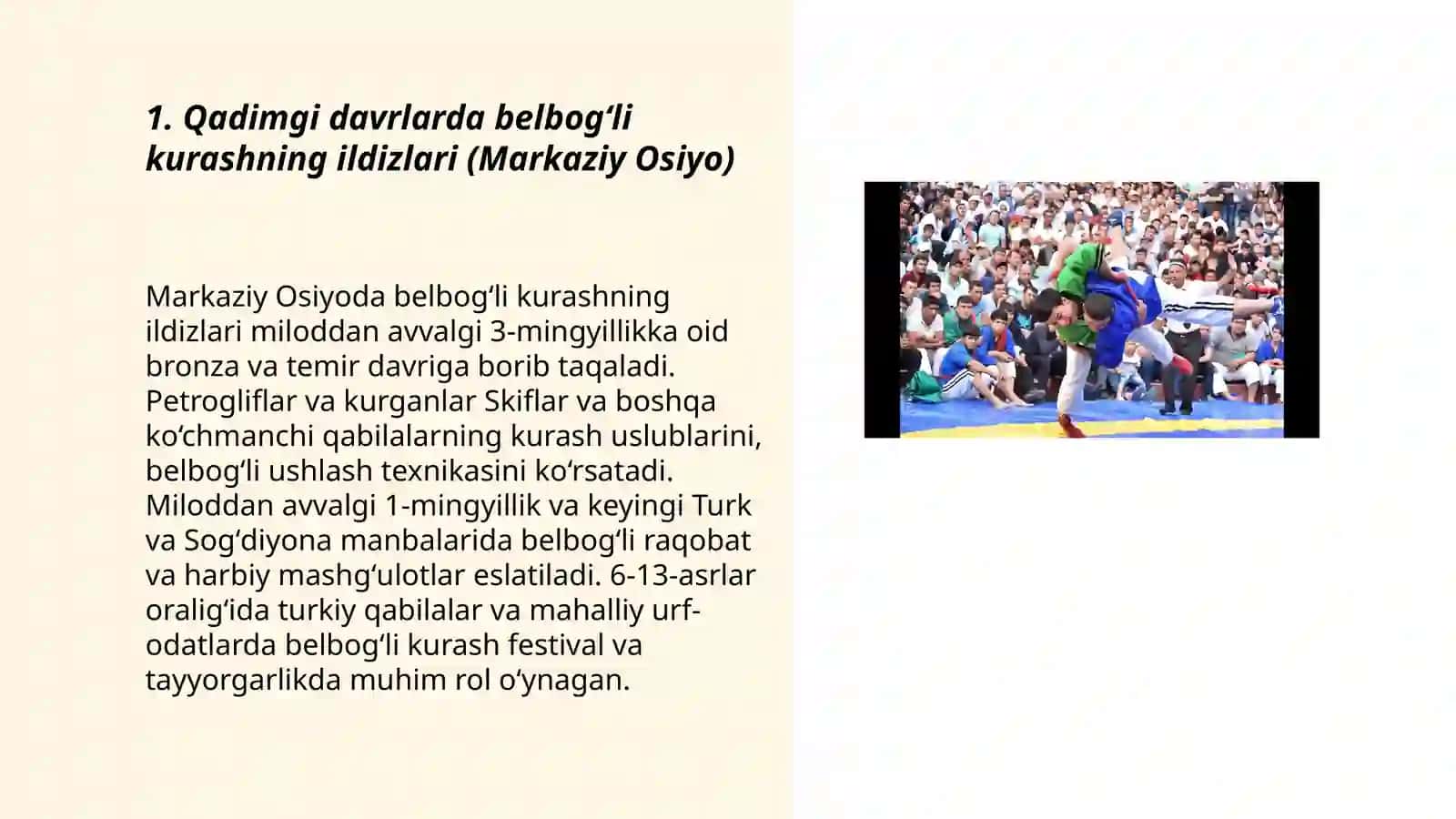 Belbogʻli kurashning kelib chiqishi 3