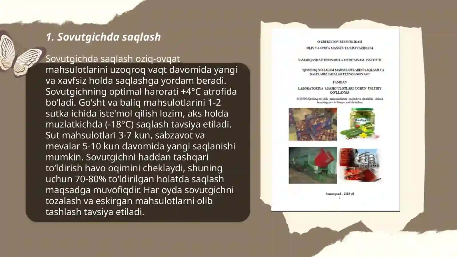 Qishloq xoʻjaligi mahsulotlarini saqlash usullari 3