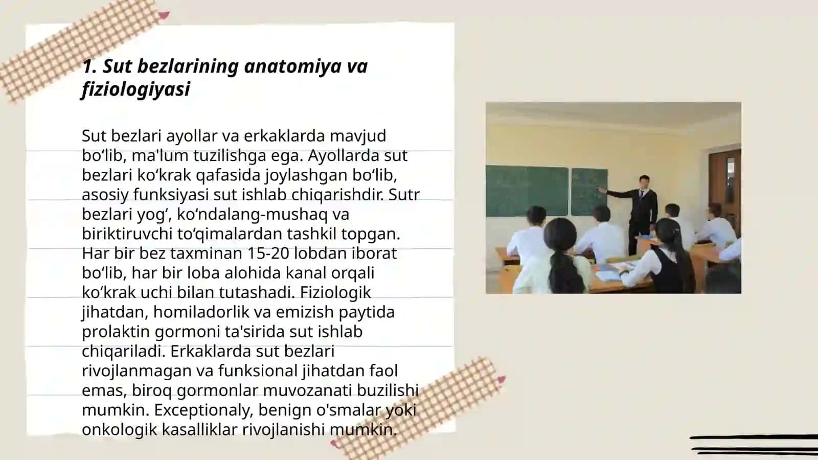 Sut bezlari faoliyatining boshqariluvi, sut bezlarining yoshga qarab o'zgarishi Yahyoyeva Madina 3