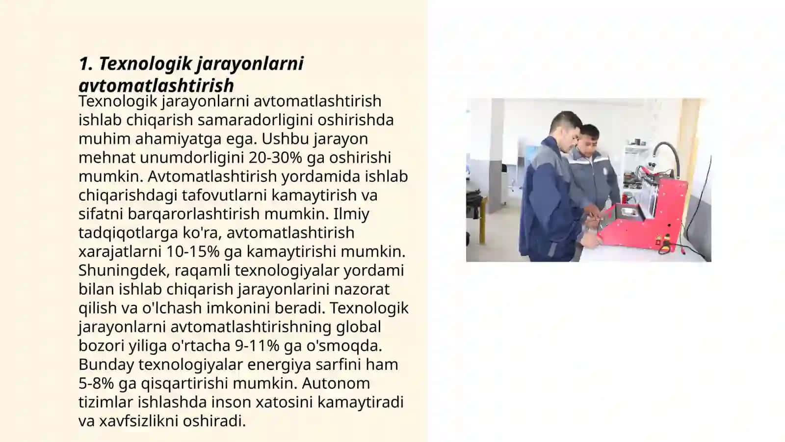 Texnologik jarayonlarni boshqarishga asosiy tushunchalar 3