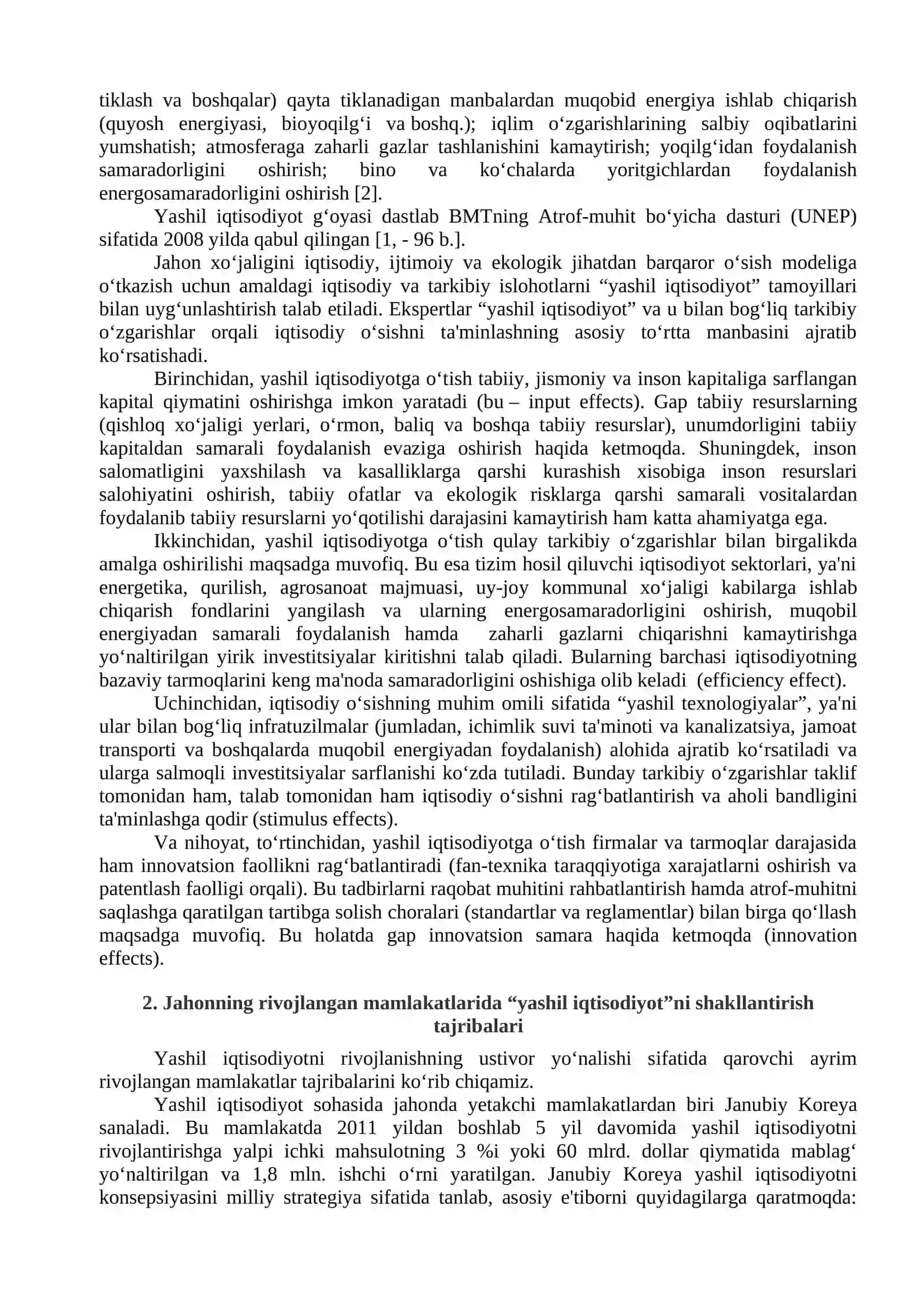 Yashil iqtisodiyotga o‘tishda jahon tajribasi tahlili: shart-sharоitlari va yo‘nalishtari 3