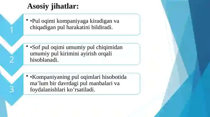 Pul oqimlari to'g'risidagi hisobotni tayyorlash va tuzish 3