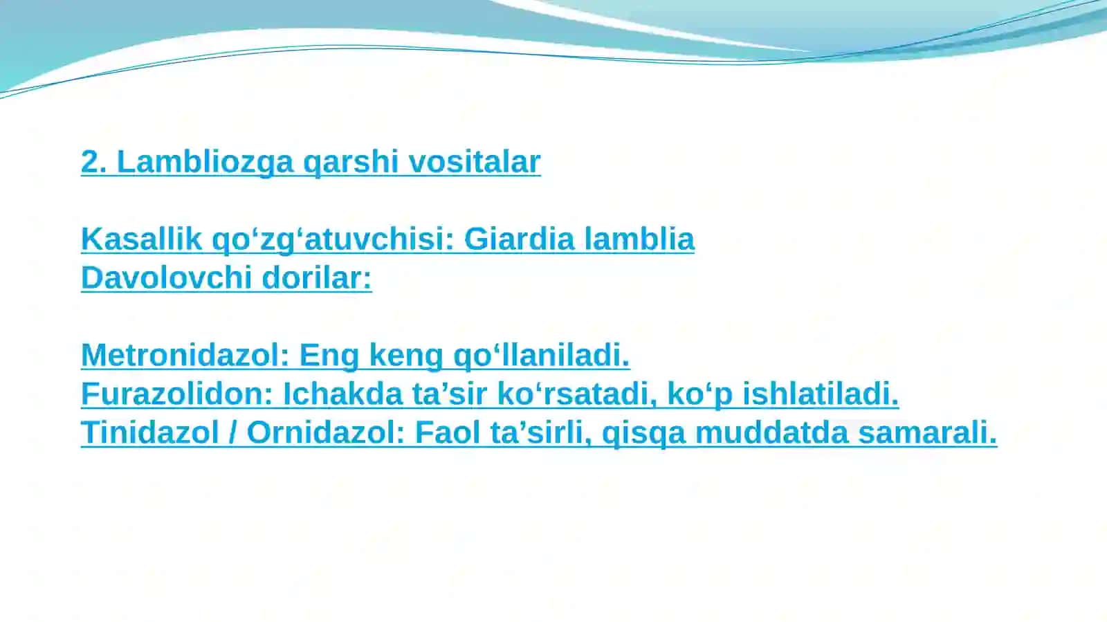 Amebiazga qarshi vositalar 3