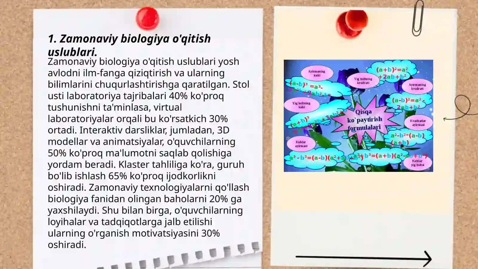 Biologiya o'qitish metodikasining dolzarb muammolariga bag'ishlangan anjumanlar uchun ma'ruza va taqdimot materiallari tayyorlash 3