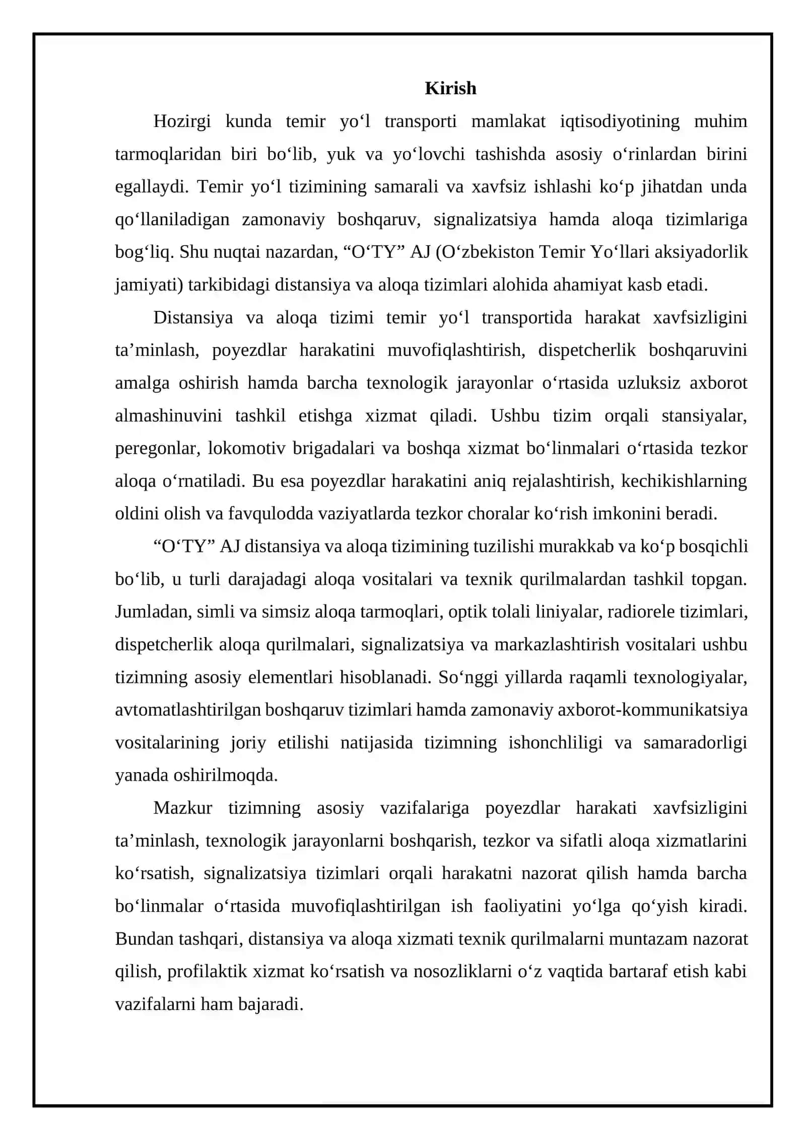 AJ distansiya va aloqa tizimining tuzilishi va asosiy vazifalari 3