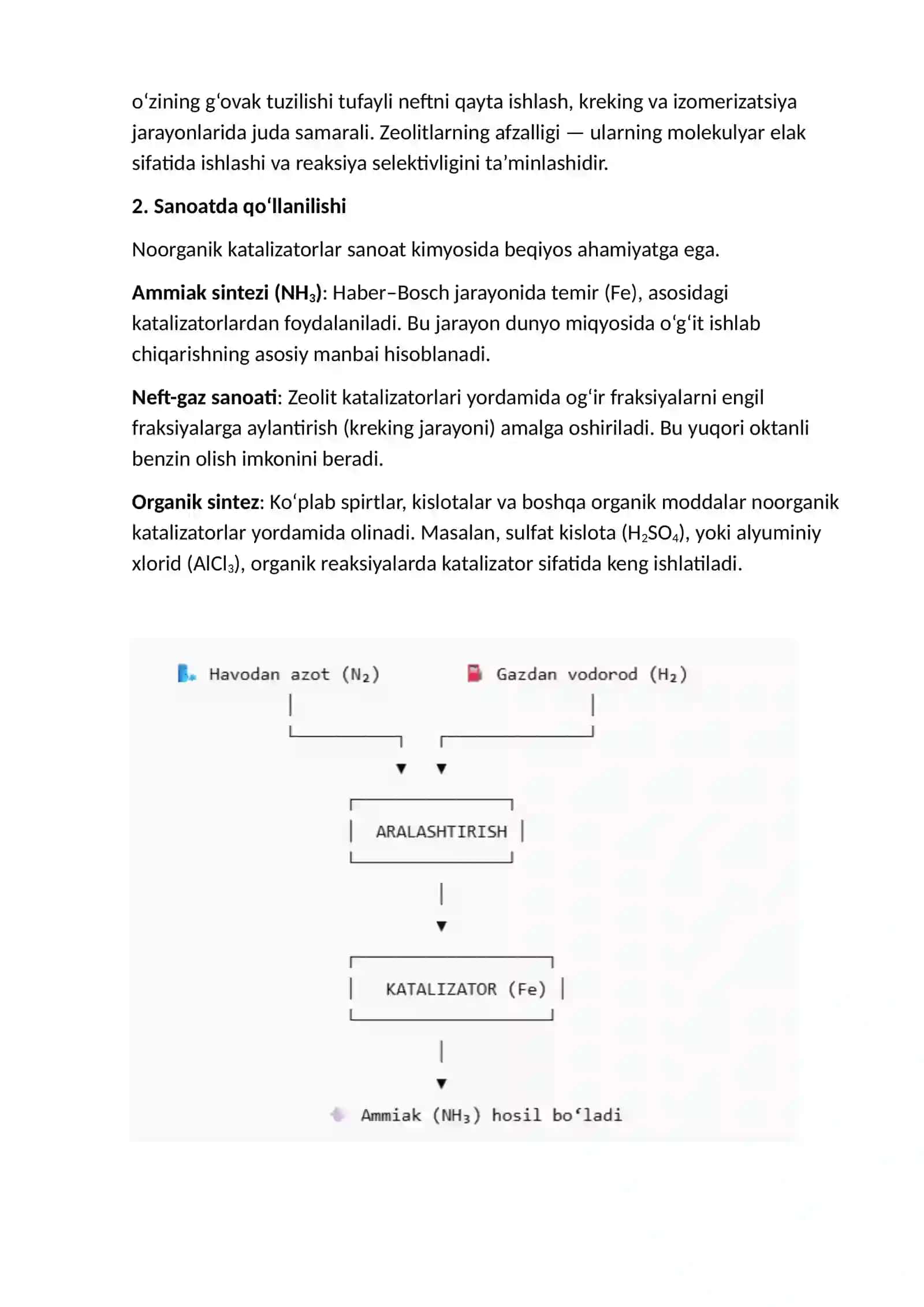 Katalizator sifatida noorganik birikmalar 3