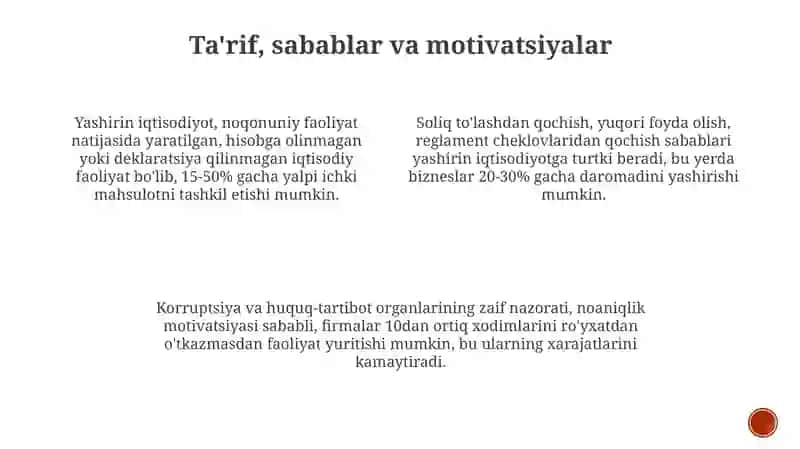 Yashirin iqtisodiyotning shakllanish omillari 3