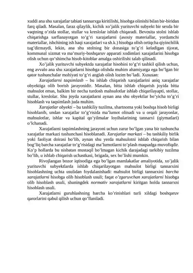 Mahsulot tannarxini kalkulatsiya qilishning jarayonli usuli 3