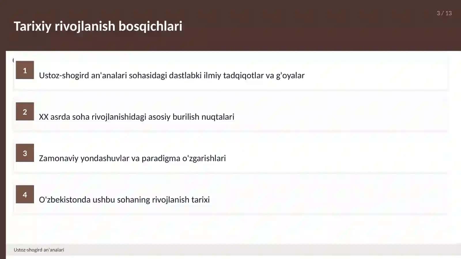 Ustoz-shogird an'analari 3