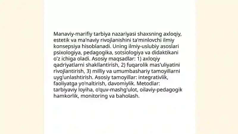 Manaviy-marifiy va tarbiyaviy ishlarni tashkil etishning ilmiy-uslubiy asoslari 3