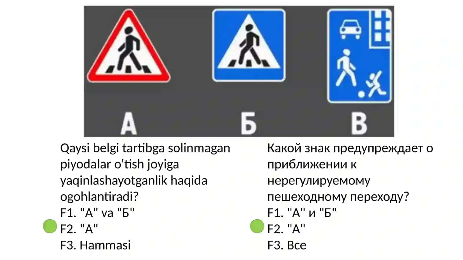 Prava testlari barchasi 3