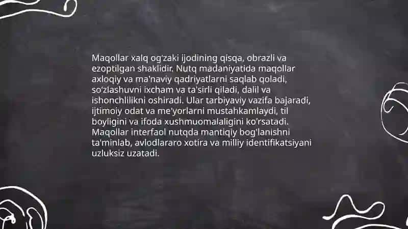Maqollar va ularning nutq madaniyatidagi roli 3