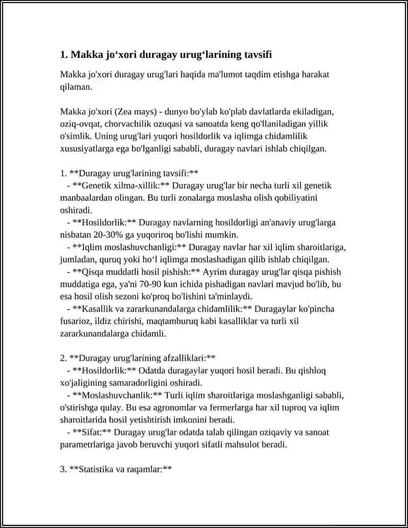 MAKKAJO‘XORINING DURAGAY URUG‘LARINI YETISHTIRISH 3