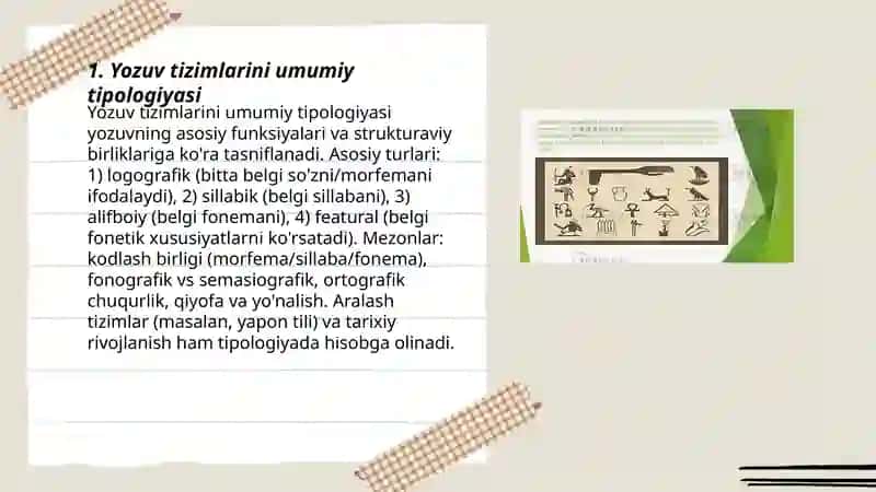 Yozuv tizimlari tasnifi 3