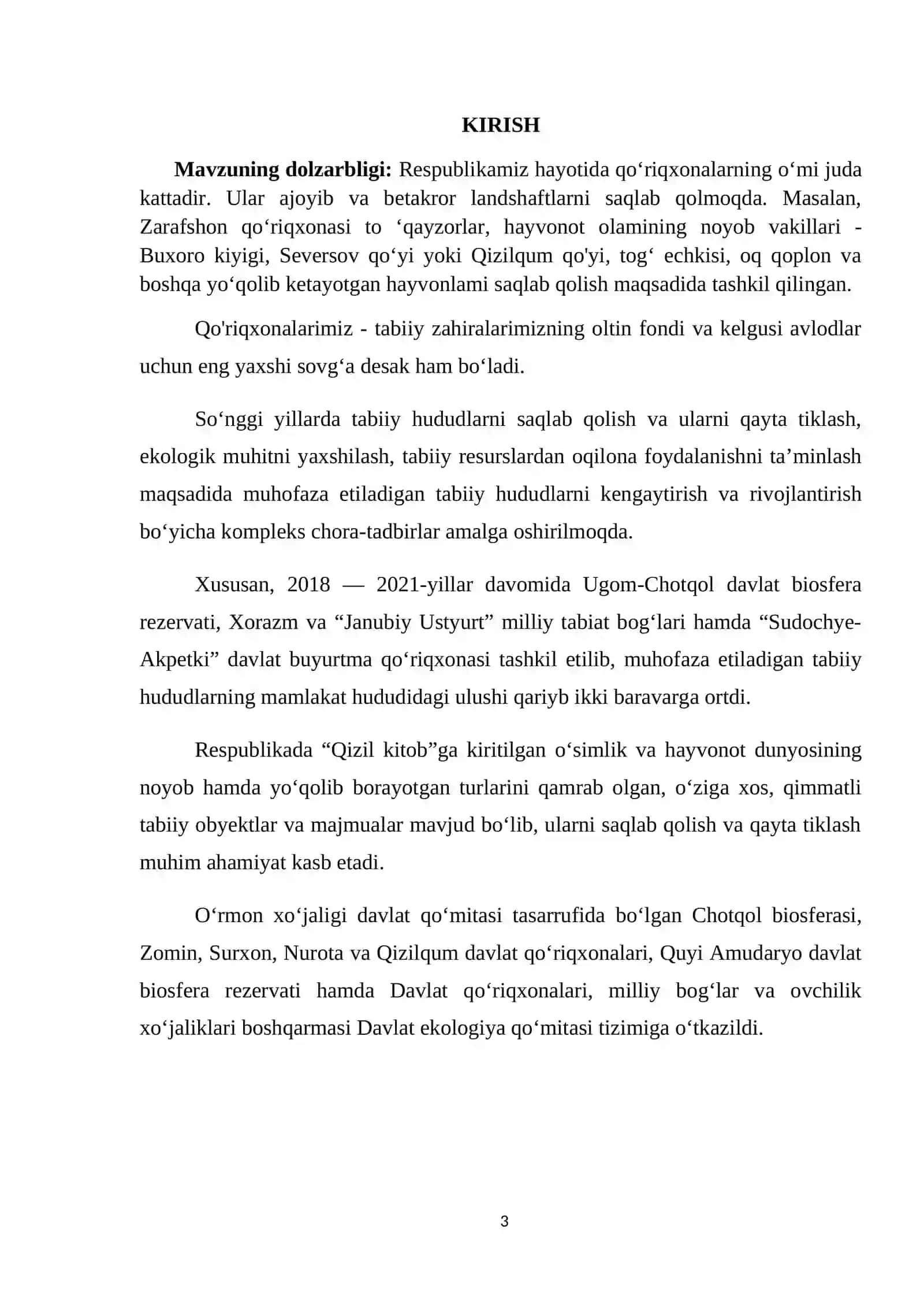 O’zbekiston qo’riqxonalaridan turizmda foydalanish 3